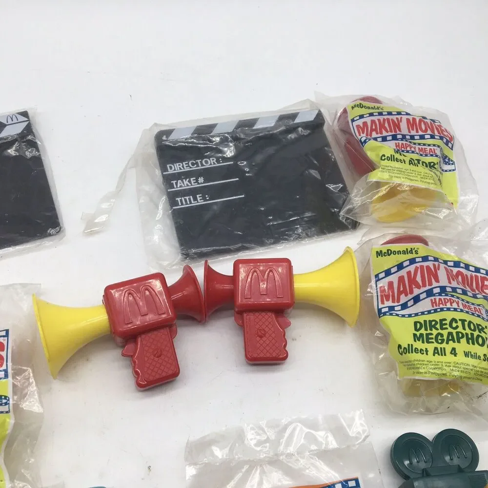 1993 McDonald's Makin' Movies Happy Meal Toy Set Director's Megaphone Camera